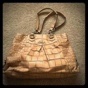 Coach genuine leather tan purse